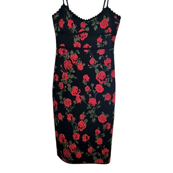 BCBGmaxazria Stunning Rose Knit Jacquard Dress Small - Picture 9 of 10
